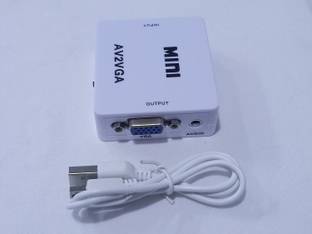 kipek  TV-out Cable AV 2 VGA Converter AV RCA to VGA Video with Audio to PC HDTV Converter Switch