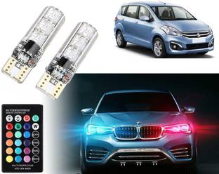 Selifaur Multicolor T10 LED Light | Car Interior Fancy Light | 2Pcs Car LED Parking Bulb with IR Remote Controler Ertiga Type 2 Parking Light Car, Van, Truck LED for Maruti Suzuki (12 V, 3 W)