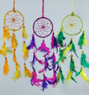 FASTDAP Dream Catcher Combo of 3 Wall Hanging, Wall Art,Bedrooms,office,Balcony,Outdoor Feather Dream Catcher