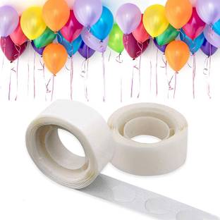 RJV Global Transparent 2Rolls Double Sided Balloon Glue Dot for Dots Sticker Adhesive Point Tape for Wedding, Christmas, Birthday Party Home Decoration Balloon Bouquet
