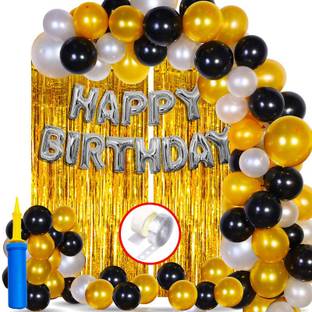 Balloon&You Solid Happy Birthday Decoration Items Kit Combo For Boys, Girls, Husband, Wife Balloon