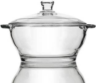 T R Creation Glass Mixing Bowl Oven and Microwave Safe Serving Bowl .candy bowl, cooking bowl with Glass Lid (Set of 1) Glass Disposable Sauce Bowl (Clear, Pack of 1)