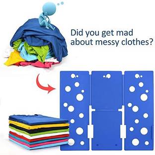 AVMART Adjustable Clothes Folder T Shirt Flip Fold Folding Board Fast Laundry Folder Clothing Flipfold (Sky Blue) Plastic Clothesline