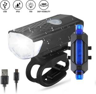 FASTPED Bicycle Headlight and Tail Light USB Charging Waterproof Bicycle Light Set (Combo) LED Front Rear Light Combo