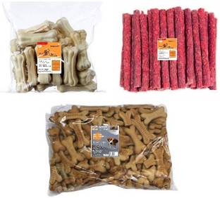SAWAY Saway Dog Healthy Pressed Chew Bone 3 Inch 150gr,Rawhide Mutton Munchy Stick (Red) 150gr,Dog Treat Big Brown Buiscuit 150Gr (Pack of 450Gr) Beef, Vegetable, Mutton 0.45 kg Dry Adult, New Born, Senior, Young Dog Food