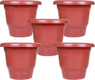 VirajSanchi (Pack of 5)10 inches High Quality Gamle For Gardening Indoor/Outdoor Gamle Plant Container Set