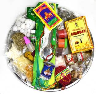 ME&YOU Navratri Pooja items, Navratri Puja Saman, Puja Samagri, Navratri Mandir Samagri Silver Plated