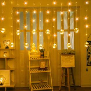 FStyler 12 LEDs 2.49 m Gold Flickering, Color Changing, Steady Ball Rice Lights