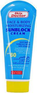 SKIN DOCTOR Sunscreen - SPF 60 FACE AND BODY MOISTURIZING (SUNBLOCK CREAM) WITH VITAMIN E 170G