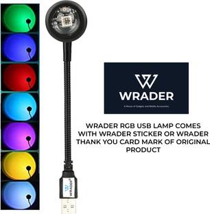 WRADER Sunset Projection Lamp with 7 Colors + 13 Functional Modes, 360 Degree Rotatable USB Sunset Night Light Romantic Visual Ambient Light for Home Bedroom Car Party Selfie Decor Room Hall and More Night Lamp