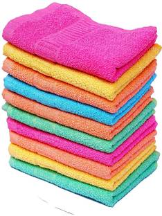 Weaving Poems Cotton High Absorbent Hand Towels, Light Colour (Size: 10X 16 inch) - Set of 10. Multicolor Cloth Napkins