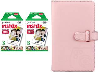 FUJIFILM Instax Mini 10x2 Sheets Instant Film with Blush Pink Album 96 Sheets Film Roll