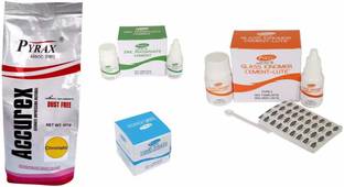 pyrax Alginate Powder 451 g Chromatic, Zinc Phosphate Cement, Temporary Filling Paste 25 g, Glass Ionomer Cement Luting Dental Elevator