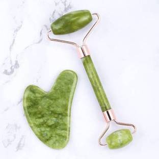 KBMART Roller and Gua Sha Set for Beautiful Skin Detox - Facial Body Eyes Neck Massager Tool Reduce Wrinkles Aging