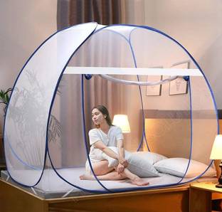 SIFRA Mosquito Net with Heavy Bag For Happy Living Polyester Washable Adults Mosquito Net