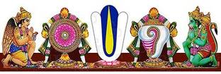 Giriram Photos Perumal Vadakalai Thirunamam - Large Size (15" x 4.5" Inches) Photo Wooden Cutout Religious Frame