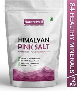 Naturewell Premium Quality Himalyan Pink Rock Salt (Authentic Sendha Namak)-2 kg Pack Himalayan Rock Salt
