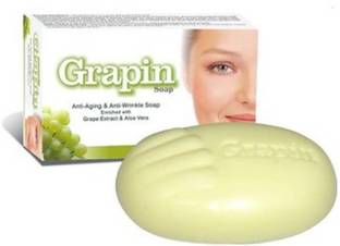 Grapin Anti Aging & Anti Wrinkle Soap Enriched with Grape Extract & Aloe Vera Soap 75g (pack of 8pcs) (8x75 g) 600G