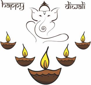 Aalam Designs 60 cm Shree Ganesha Wall Sticker (PVC Vinyl, Color:- Multicolor, Size:- 60 Cm X 65 Cm) Self Adhesive Sticker