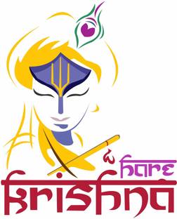 Aalam Designs 76 cm Hare Krishna Wall Sticker (PVC Vinyl, Color:- Multicolor, Size:- 76 Cm X 61 Cm) Self Adhesive Sticker