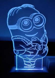 ARANEUS Minion 3D Illusion LED Night Lamp For Home Decoration,Bedroom decorative Lighting gifts for boys,girls,kids,friends - 7Multicolour light (Small Size-9cm) ANL-72 Night Lamp Night Lamp
