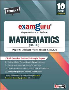 Examguru Mathematics (Basic) Question Bank Term 1 and Term 2 for Class 10