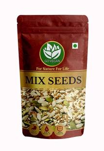 go vegan Mix Seeds for Eating 200g | 5 in 1 Super Seeds Mix of Sunflower, Pumpkin, Flax, Watermelon & Chia Seeds Mixed Seeds