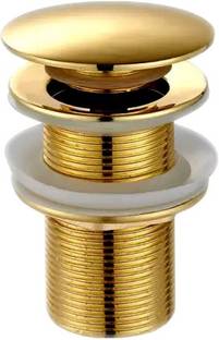 ZAP Lavish Series Gold Pop Up Waste Coupling with Full Thread Drain Stopper for Bathroom Vessel Vanity Sink with Overflow (3 Inch) Pop Up Flush Valve Faucet