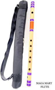 MAGA MART Musical Flutes Bamboo Flutes C Natural 7 Hole Right Hand Bansuri Size 19 Inch With Carry Bag Bamboo Flute (48.5 cm) Bamboo Flute