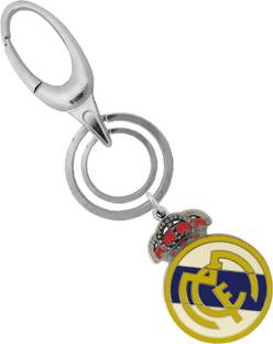 MGP FASHION Gift Stylish Keyring Pendant Stainless Steel Locking Hook Full Metal Round Shape Real Madrid Football Club Logo Keyring Accessories (Multicolour) Chabi Challa Key Chain
