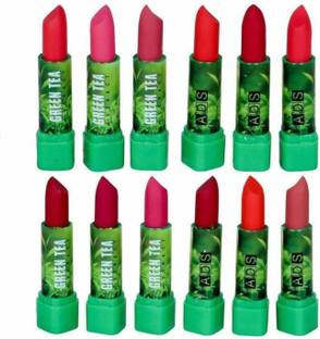 ads COLLECTION Green Tea Extract Multicolor Lipstick Set of 12