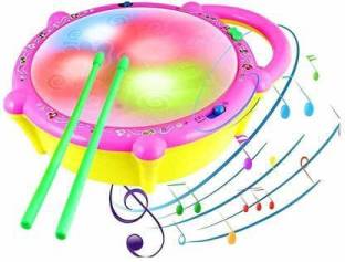 Dcare Flash Drum Toy with 5 Visual 3D Lights, Music, 3 Game Modes for Kids/ Musical Instrument for Kids