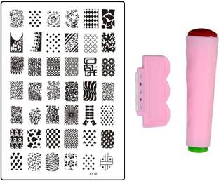 Royalkart Nail Art Stamping Jumbo Image Plate D.I.Y. With Double-Sided Stamper & Scraper(XY19)
