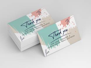 DIVINE 100 Mini Thank You for Your Order Business Cards Shopping Purchase Thanks Greeting Cards to Customer, Appreciation Cards for Small Business Owners Sellers (3.5 x 2 Inch) (Design 2) No Adhesive Paper Label
