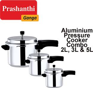 Prashanthi Ganga PRESSURE COOKER COMBO 2 L, 3 L, 5 L Outer Lid Pressure Cooker