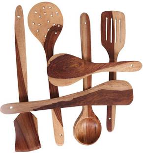 Flipkart SmartBuy Handmade Wooden Cooking Spoons and Serving Spoon Set Wooden Spatula