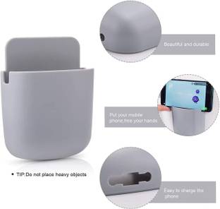 Infinex 4 Piece Wall Mounted Storage Box Remote Storage Organizer Case for Air Conditioner TV Mobile Phone Plug Holder Stand Rack, Phone Charger Plug Holder (Pack of 4 Pieces) Bike Mobile Holder