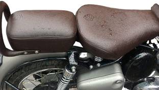 AHLMOTOR Leather Royal Enfield Classic 350/500 Cushion Seat Cover for Gun Metal & Signals (Brown) Split Bike Seat Cover For Royal Enfield Classic, Classic 350, Classic Chrome, Classic 500, Classic Desert Storm
