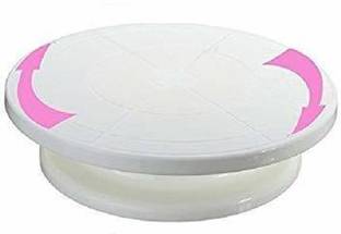 Fitaza Plastic BPA-free 360 Degree Cake Decorating Turntable Stand Rotating Marble Cake Server
