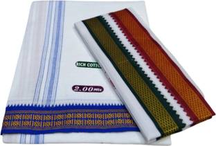 TRUEVELLI Rich Cotton Dhoti Self Design Men Dhoti