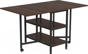 InnoFur Forio Folding Dining Table with Storage Engineered Wood 4 Seater Dining Set