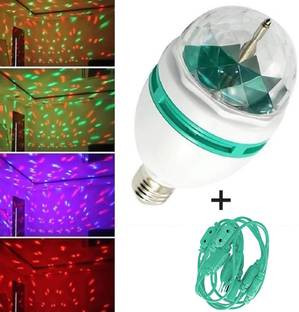 Rbcraft LED-Disco ball-DJ 360 degree rotating led stage light crystal bulb magic disco light,led lamp for party/home/diwali decoration/dance party -PLUG jointer- 10+1 Decorative Lighting Multi Female Plug Jointer/ Wire Connector (Best combo set) Single Disco Ball
