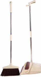 Kedy Heavy Duty Upright Standing Dustpan With Extendable Broomstick Easy Sweeping Broom And Dustpan Sets Microfibre Up Right Dustpan Plastic Dustpan