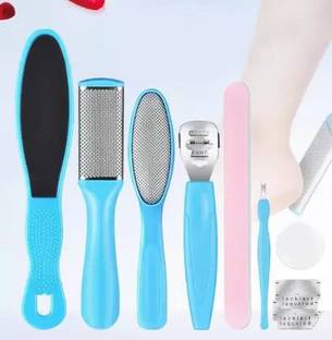 LOWPRICE Foot File Set Dead Hard Skin Callus Remover Scraper Pedicure Rasp Tools Portable Cuticle Pusher Nail Foot Care Tool
