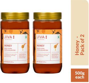 JIVA Honey - 100% Natural Multi-Flora Rejuvenating, Immunity Boosting Honey with No Added Sugar - 500 ml Each