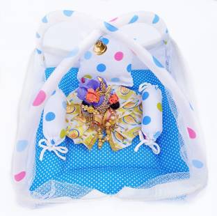 KAMAL CHILD CARE Laddu Gopal Bed 0 to 6 No. Laddu Gopal Ji Jhula, Singhasan, Thakur ji Bed Jhula