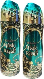 Al-Nuaim Musk Rizali Long Lasting Perfumed Spray Free From Alchohol Pack of-2 Perfume  -  400 ml