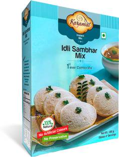 Karamat Idli Sambar Mix (Veg, 400g. Mix, Upto 4* Servings), MYO, Ready to Cook, South Indian Breakfast Food Mix, Idli Mix + Sambhar Mix + Coconut Chutney Mix, Instant Idli Sambar, Indian Snacks 400 g