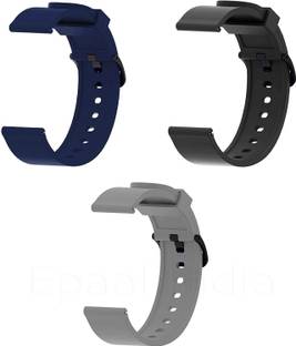 J'TTON Pack of 3, 20mm Plain Silicone Straps for Amazfit Bip, Amazfit GTS, Galaxy Watch Active 2, Gear S2 Classic, Samsung Gear Trendy Smart Band Strap