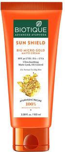 BIOTIQUE Sunscreen - SPF 50 Micro Gold Matte Cream Sunscreen Spf30